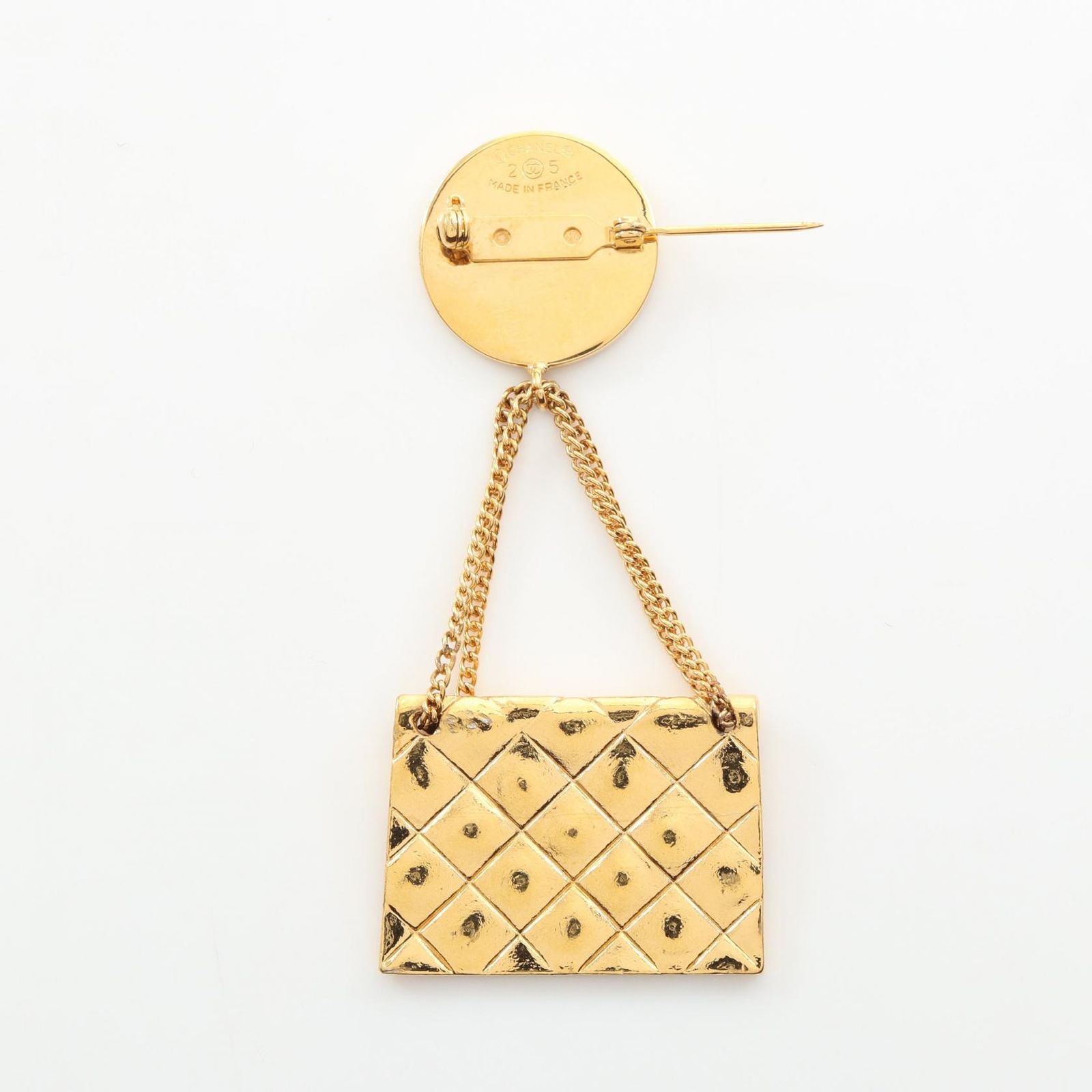 シャネル CHANEL ブローチ マトラッセ バッグモチーフ GP（ゴールド
