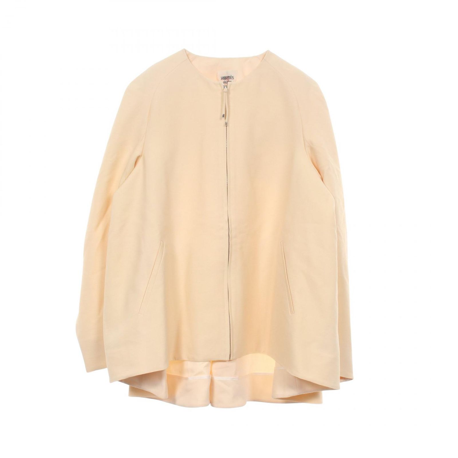 エルメス HERMES ノーカラージャケット ウール シルク ジャケット レディース Used A