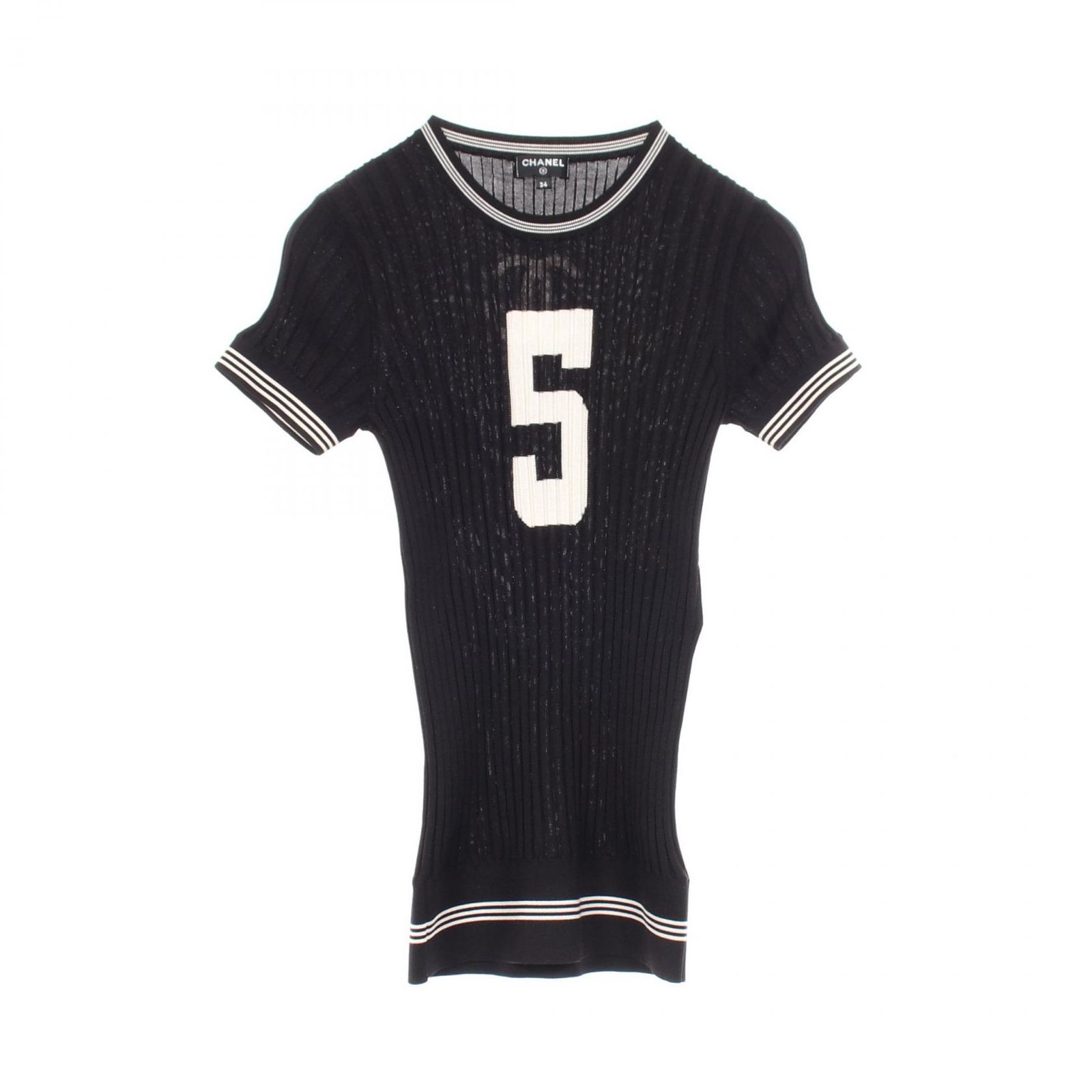 シャネル CHANEL ニット ココマーク 半袖 ブラック シルク ニット レディース Used A