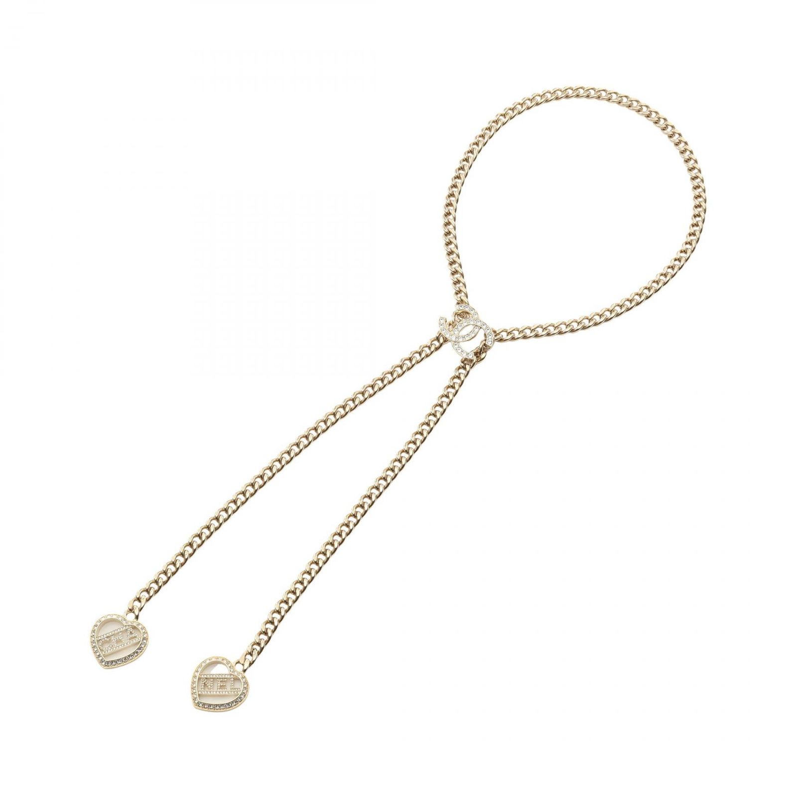 シャネル CHANEL ネックレス ココマーク ダブルハート ABB644 GP(ゴールドメッキ) Wハートネックレス レディース Used A