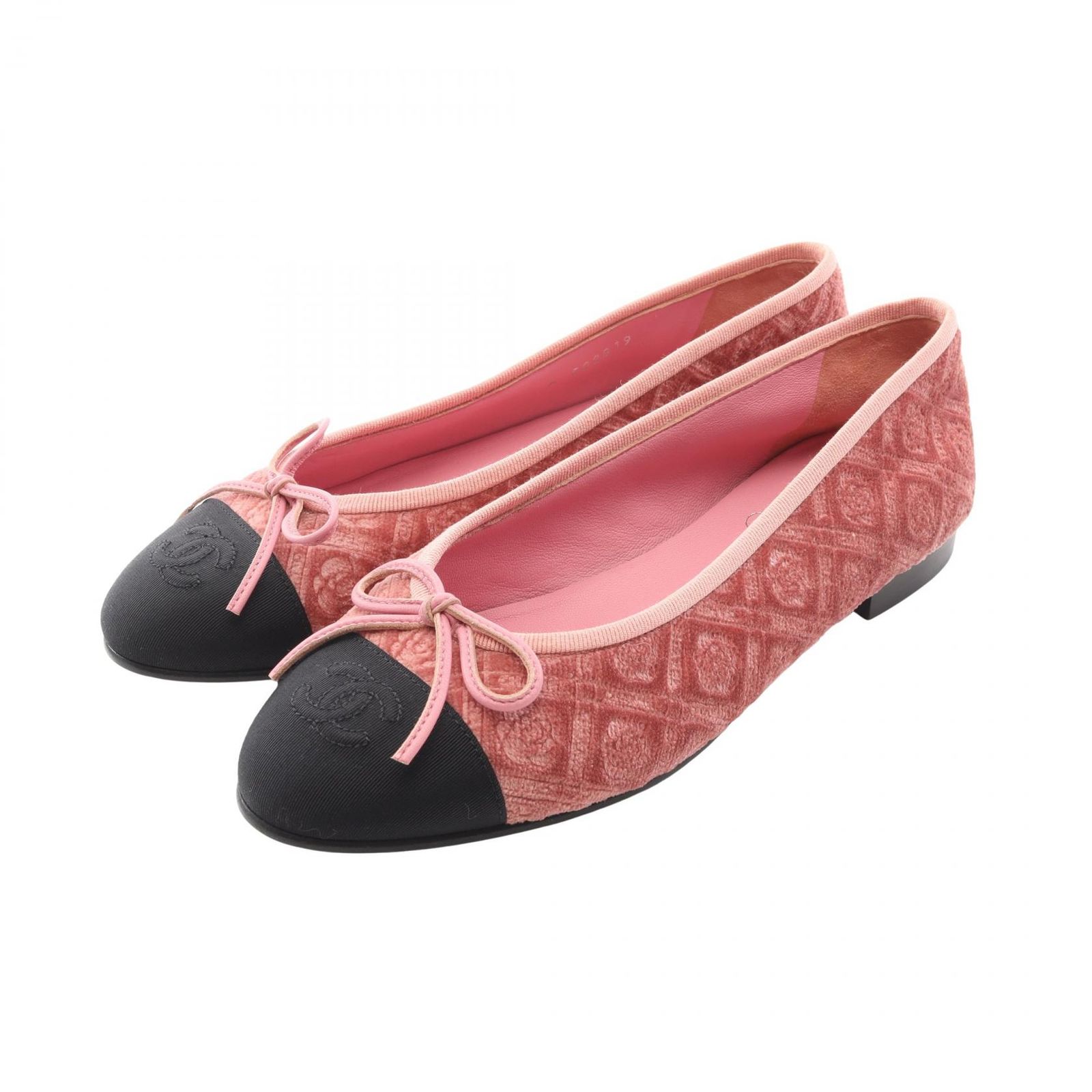 シャネル CHANEL パンプス BALLERINA バレリーナ ココマーク G02819 ファブリック フラットシューズ レディース Used A