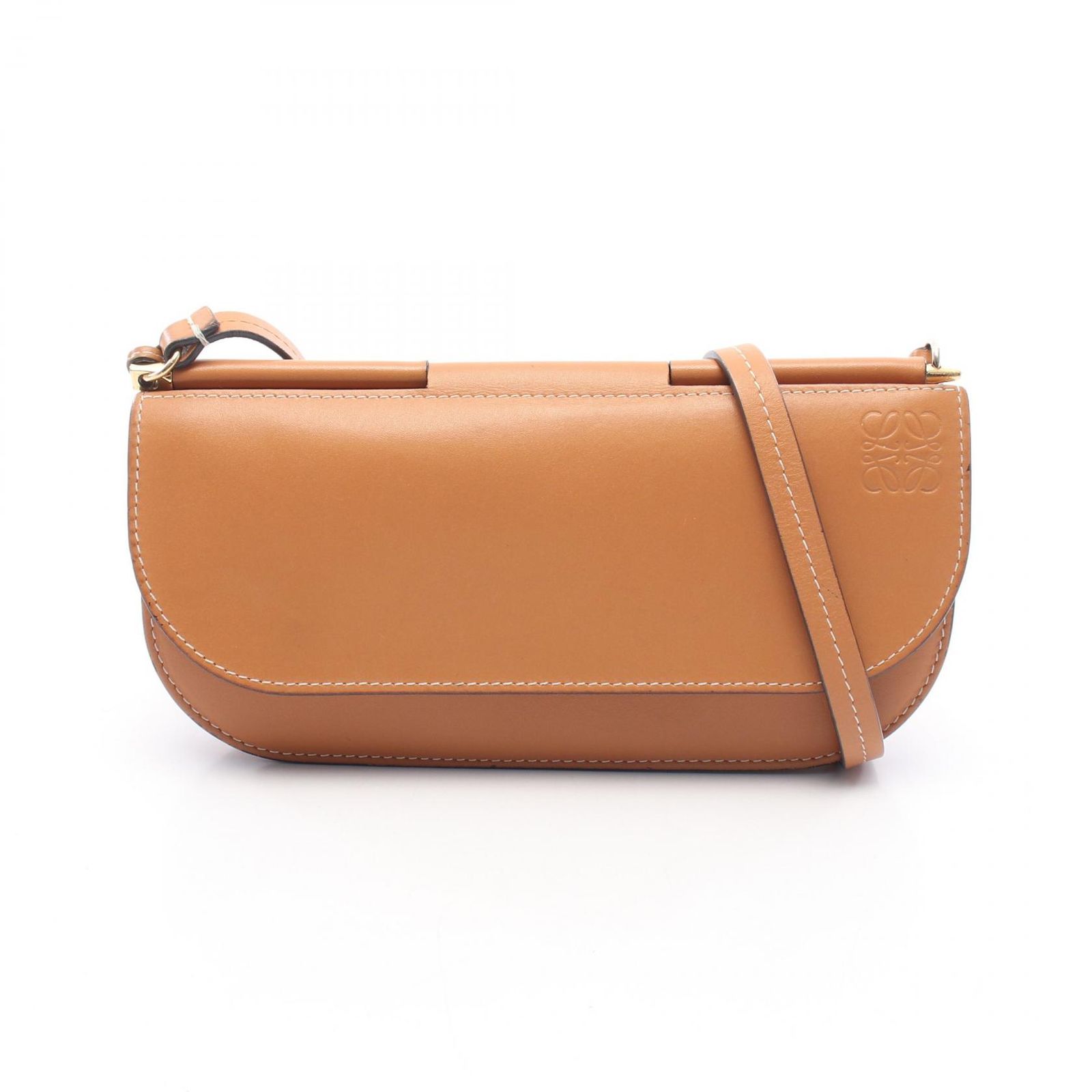 ロエベ LOEWE ショルダーバッグ ゲート ポシェットウォレット ブラウン レザー ゲート ポシェット レディース Used B