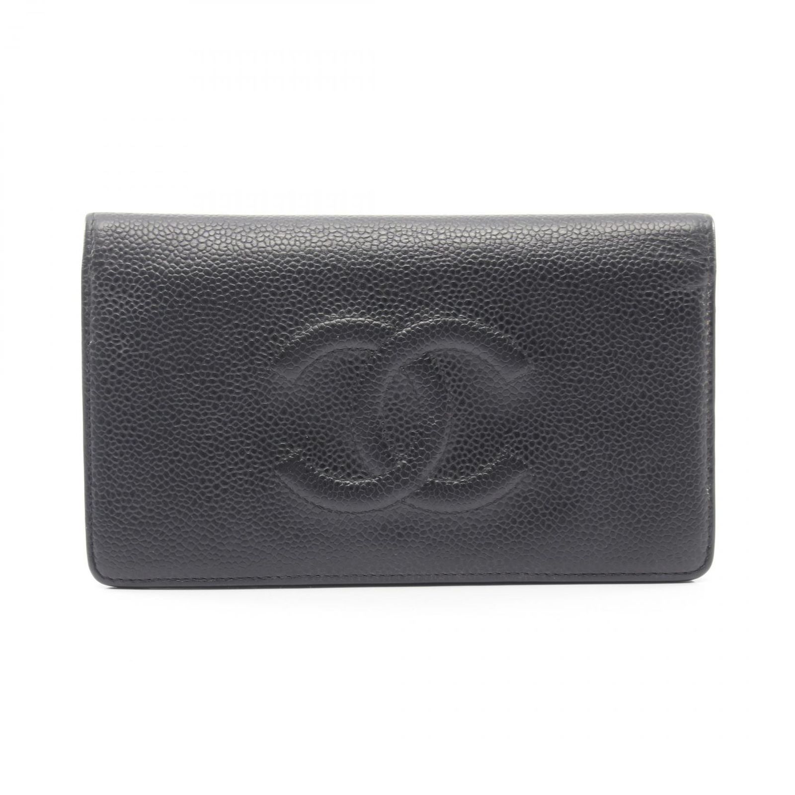 シャネル CHANEL 二つ折り長財布 ココマーク 二つ折長財布 ブラック カーフ（牛革） ココマーク 二つ折長財布 レディース Used B