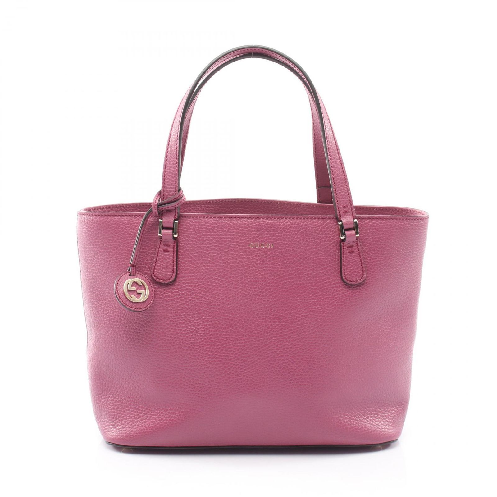グッチ GUCCI トートバッグ インターロッキングG 388561 パープル レザー インターロッキングG トートバッグ レディース Used A