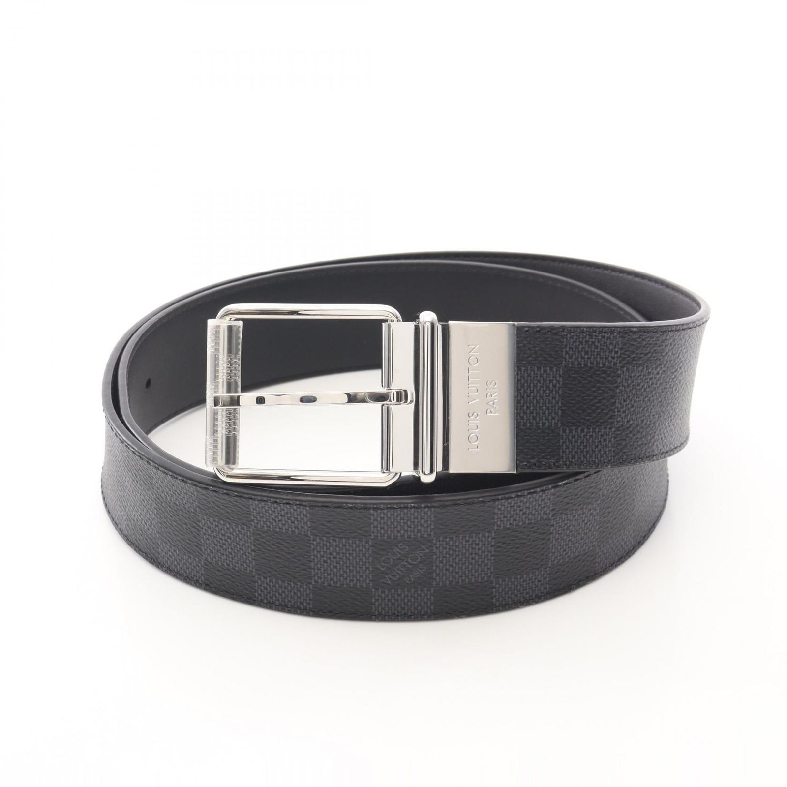 ルイ・ヴィトン LOUIS VUITTON ベルト サンチュール ダミエプリント 40MM ダミエグラフィット シルバー金具 リバーシブル M9156 レザー ダミエプリント ベルト メンズ