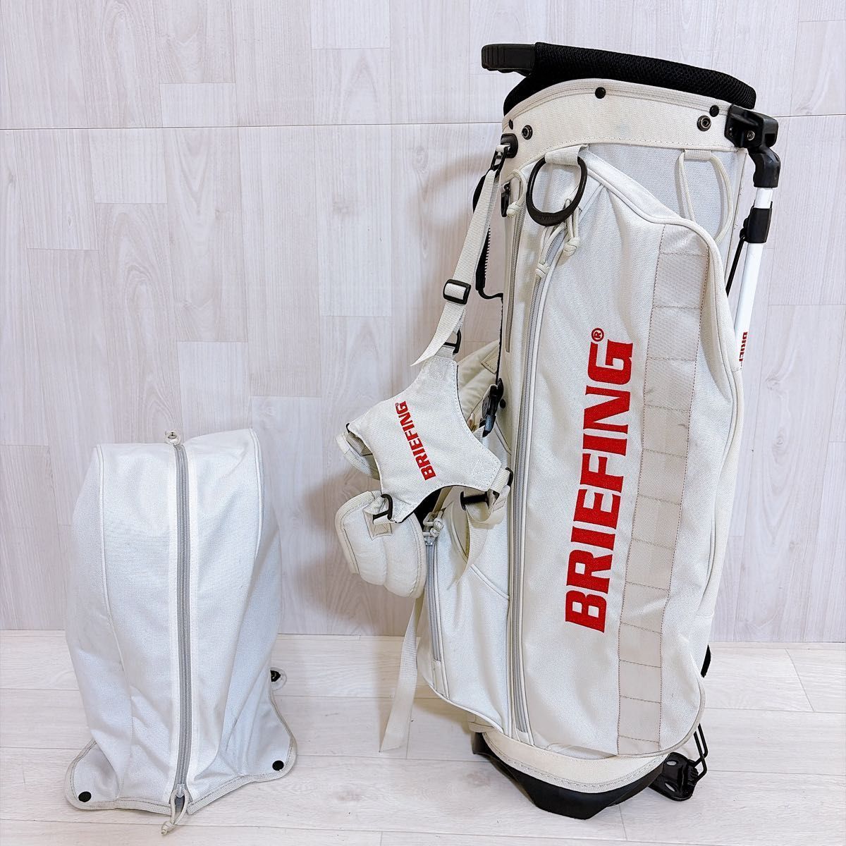 BRIEFING CR-4 ブリーフィング キャディバッグ ゴルフバッグ ホワイト スタンド式 5分割