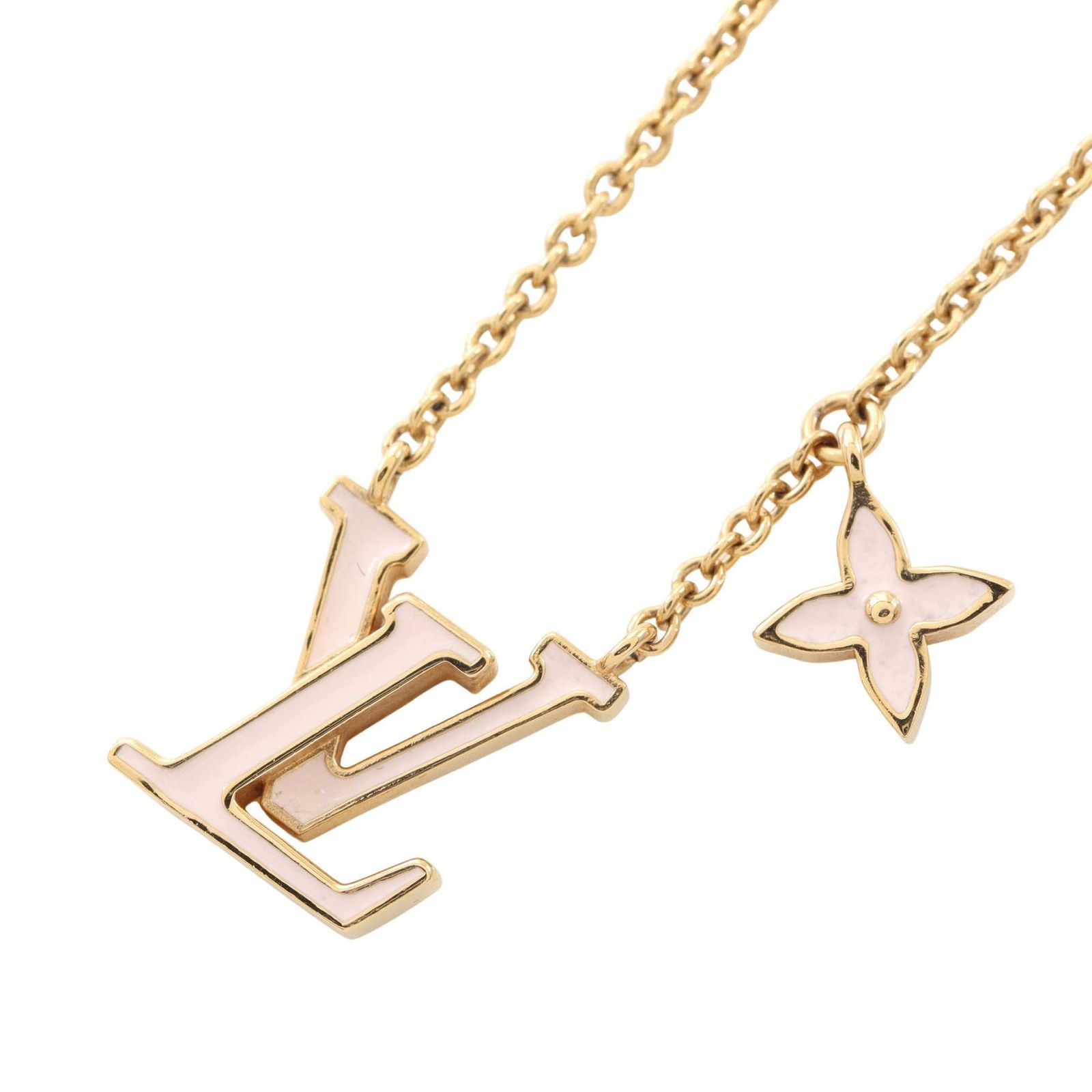 ルイ・ヴィトン LOUIS VUITTON ネックレス LVアイコニック M01215 ピンク GP（ゴールドメッキ） LVアイコニック ネックレス レディース Used A