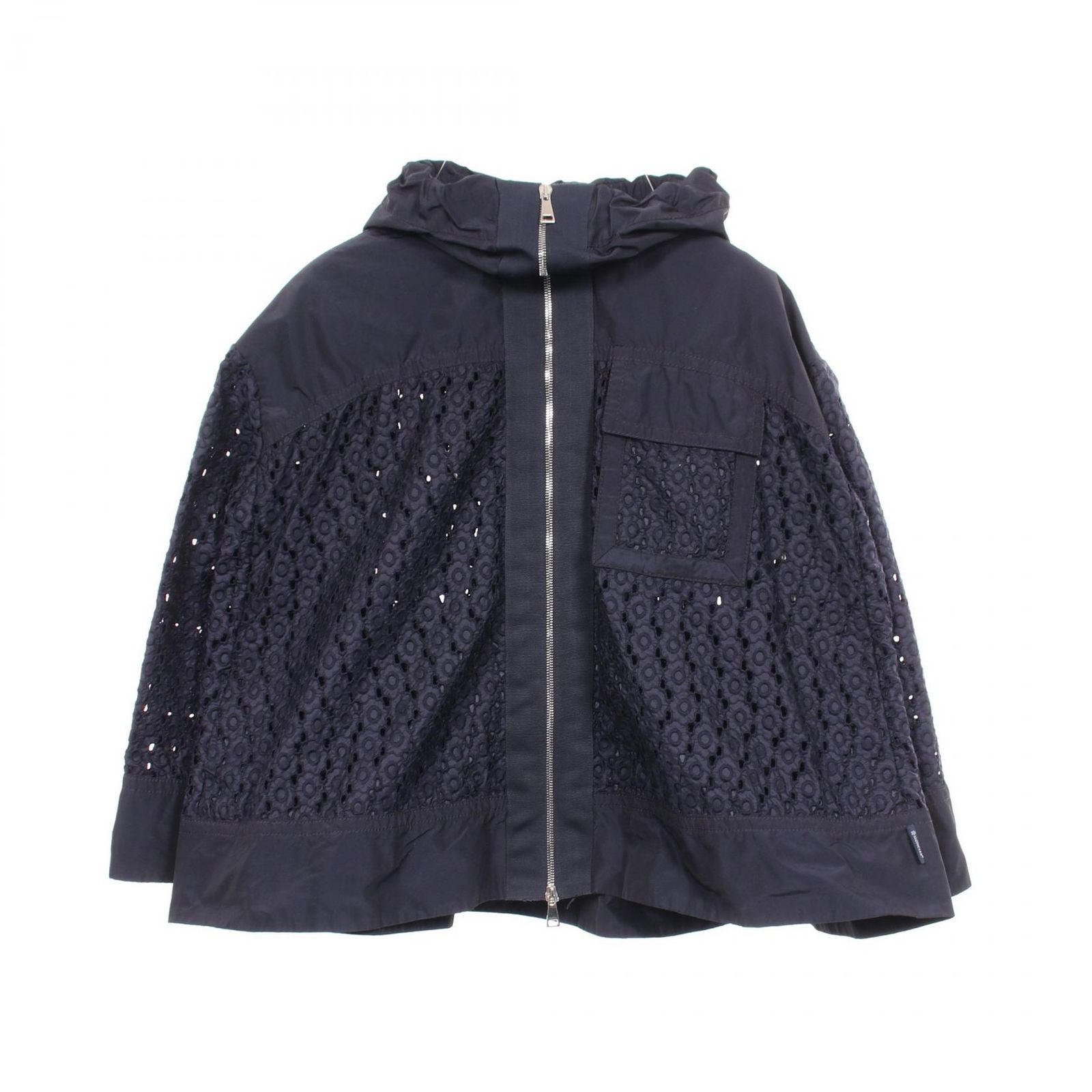 モンクレール MONCLER ナイロンジャケット OBSIDIENNE 花柄 レース フード付き 4601480 ナイロン OBSIDIENNE ジャケット レディース Used A