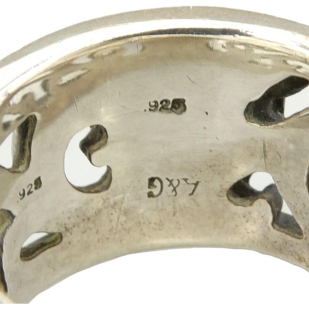 A&G エーアンドジー ハートモチーフ リング シルバー系 約19.5号【中古