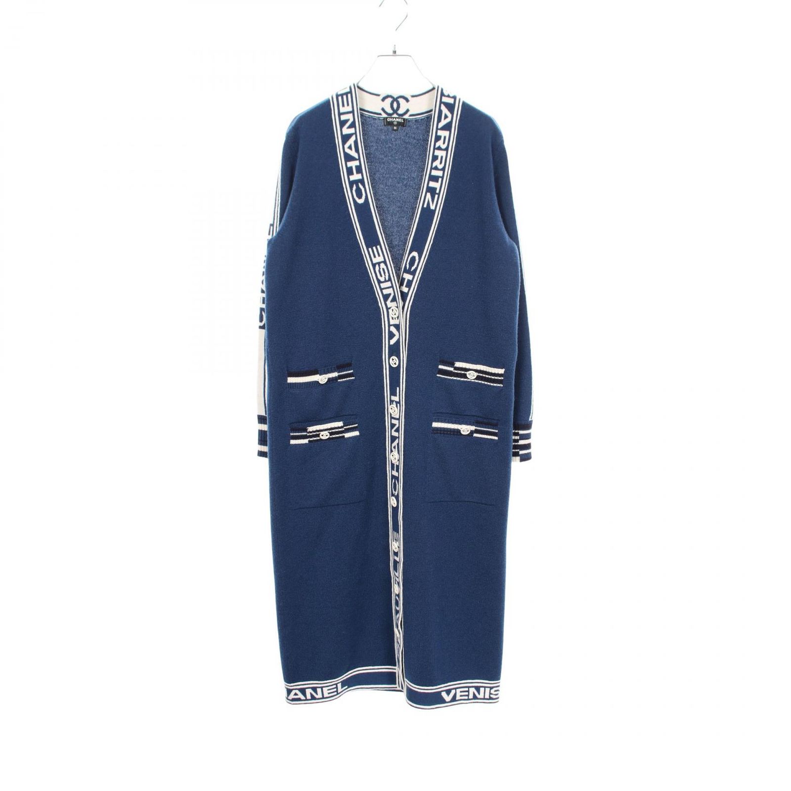 シャネル CHANEL カーディガン ココマークボタン ロング P60732K46366 カシミヤ ロングカーディガン レディース Used A