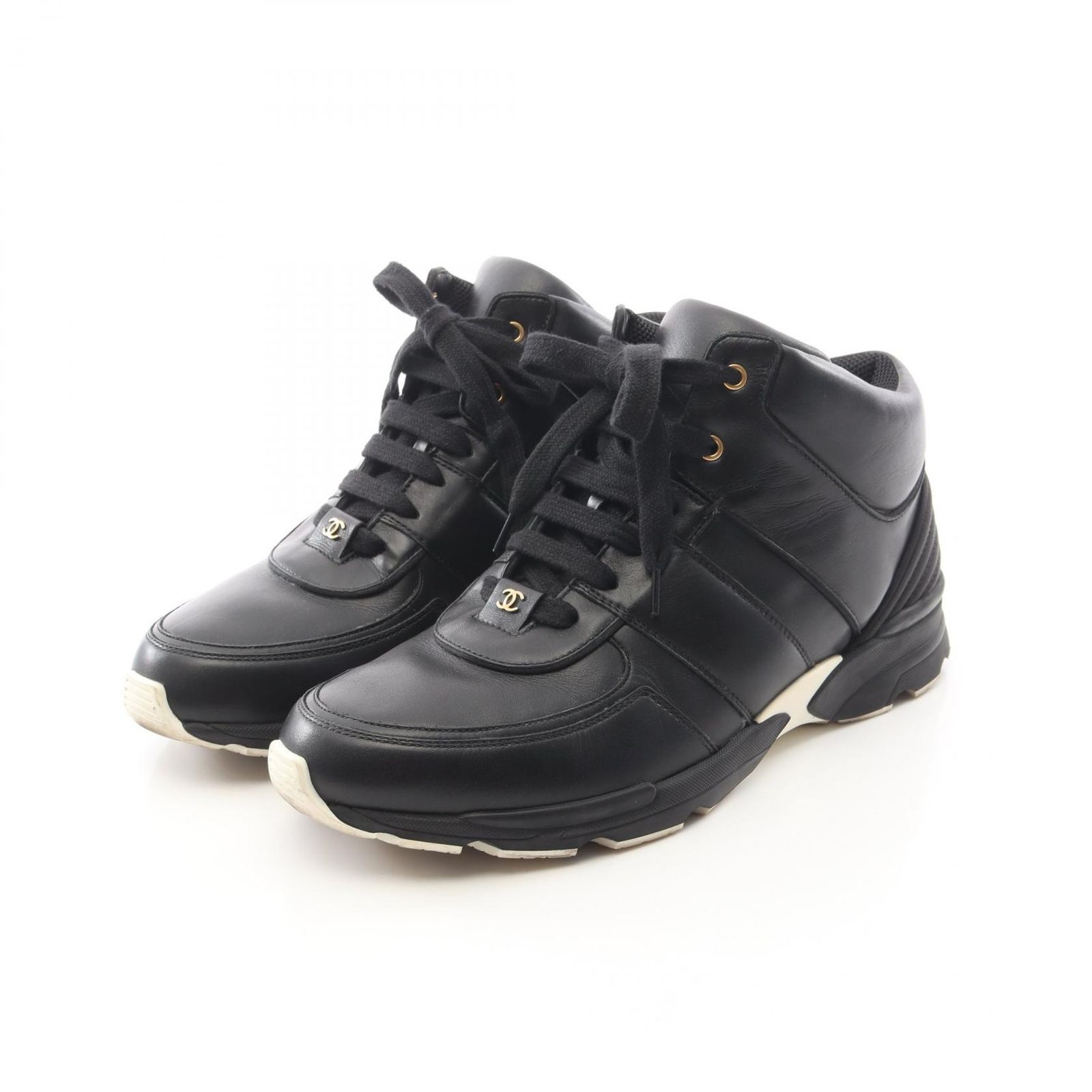 シャネル CHANEL スニーカー ココマーク G31762 レザー ハイカットスニーカー レディース Used A