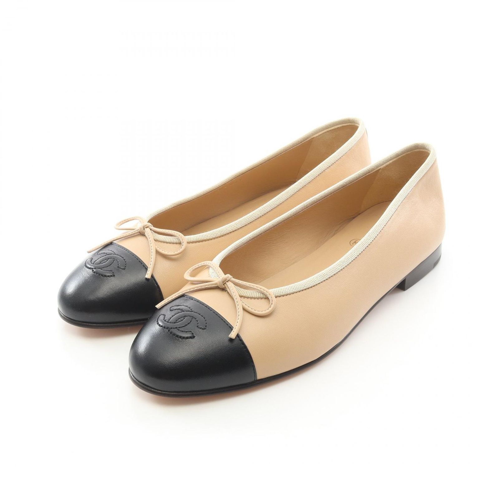 シャネル CHANEL パンプス BALLERINA バレリーナ ココマーク G02819 レザー フラットシューズ レディース Used A