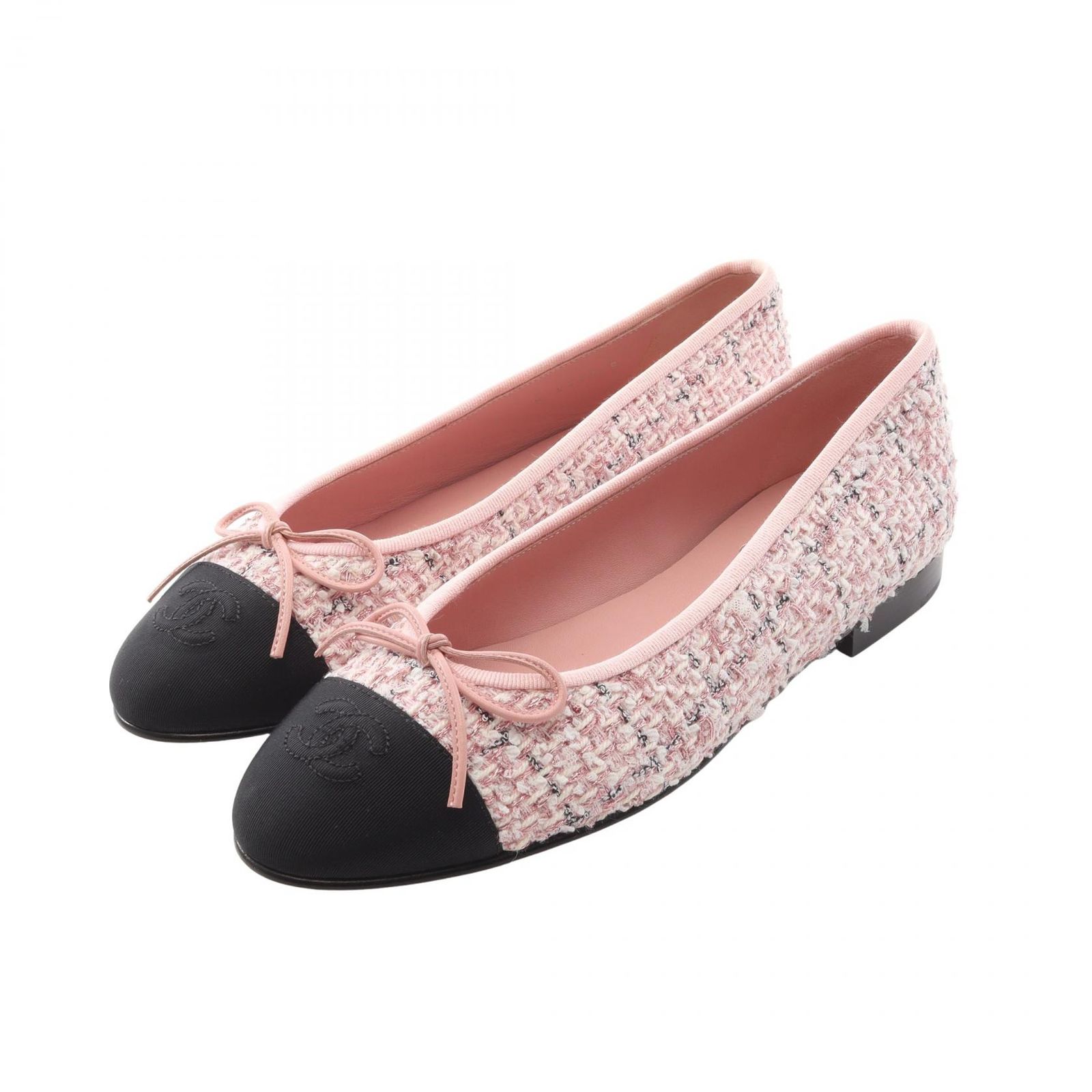 シャネル CHANEL バレリーナ G02819 ファブリック フラットシューズ レディース Used A