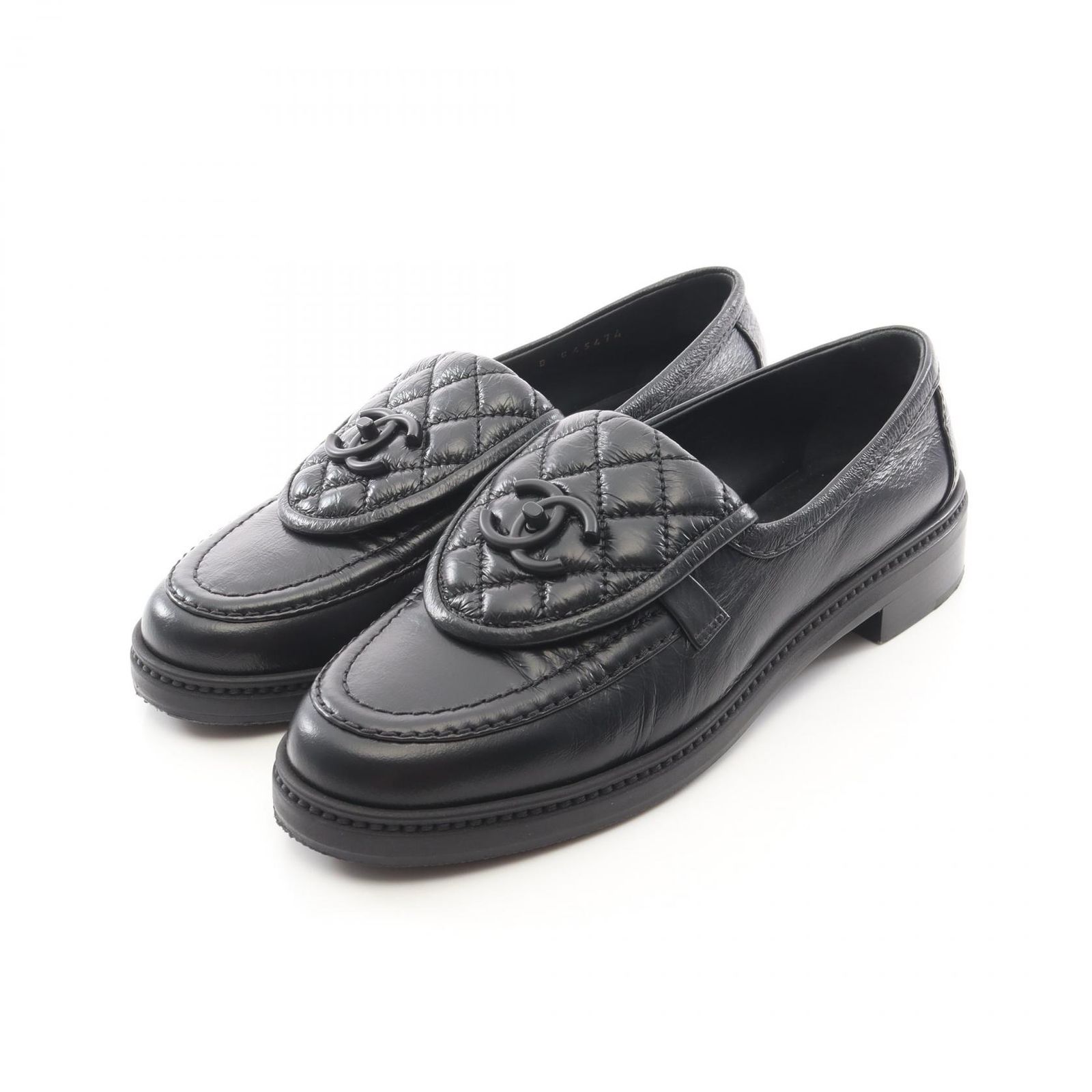 シャネル CHANEL ローファー マトラッセ ターンロック G45474 レザー ローファー レディース Used B