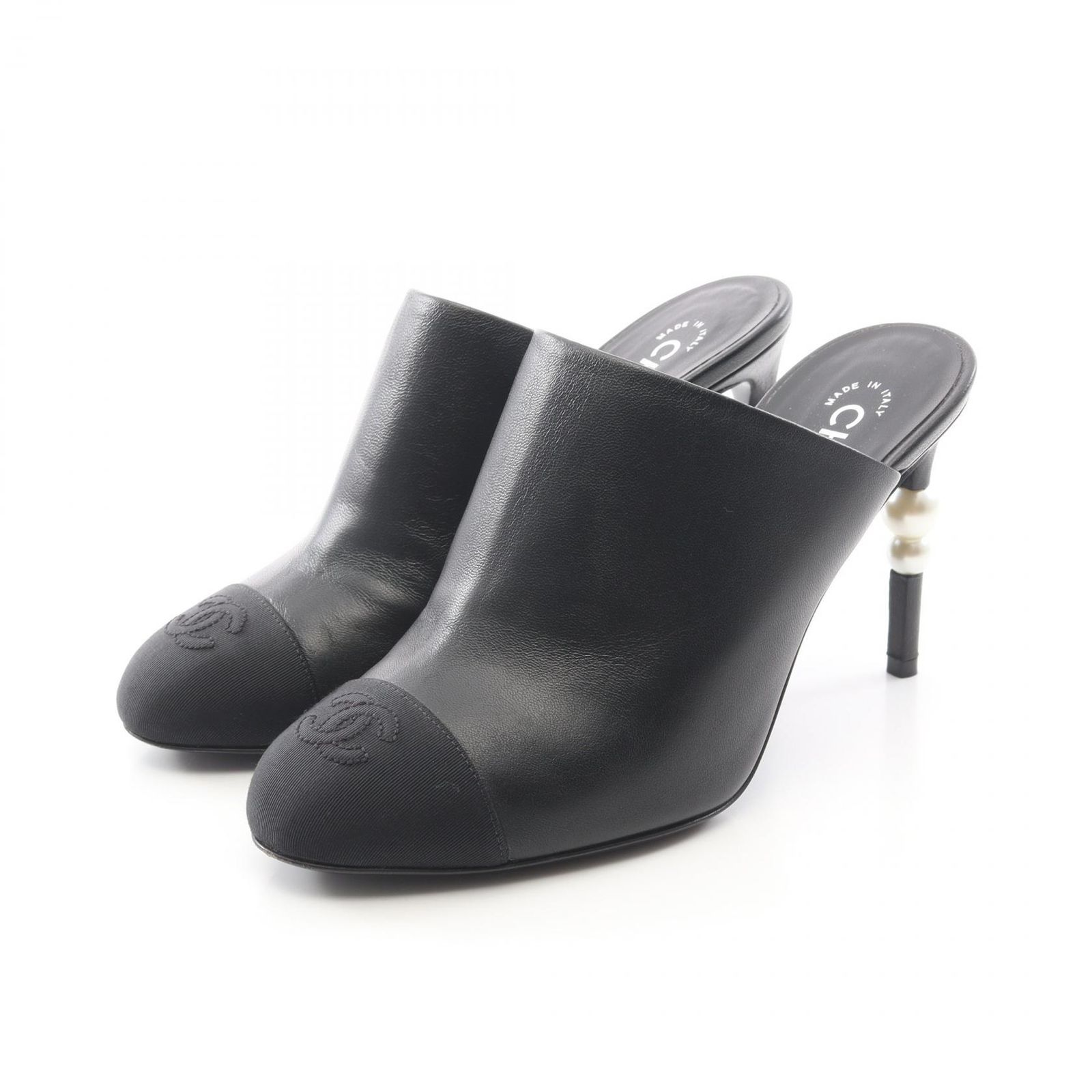 シャネル CHANEL サンダル ココマーク G36678 レザー ファブリック サンダル レディース Used B