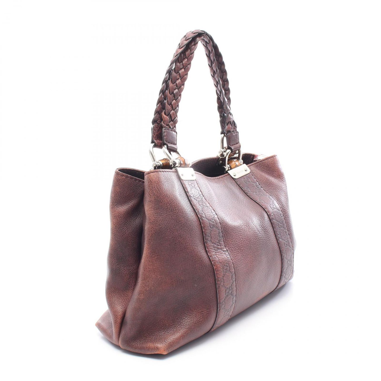 Jocker　5/23まで グッチ GUCCI トートバッグ バンブー 232947 ボルドー レザー バンブー