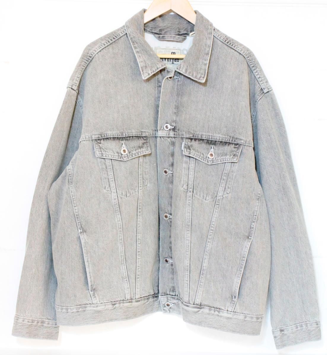 【中古】 LEVIS メンズデニムジャケット Gジャン XL LEVIS/SILVER TAB/トラッカージャケット/STONE WASH/デニムジャケット Gジャン/XL/グレー 灰/A3179-0002