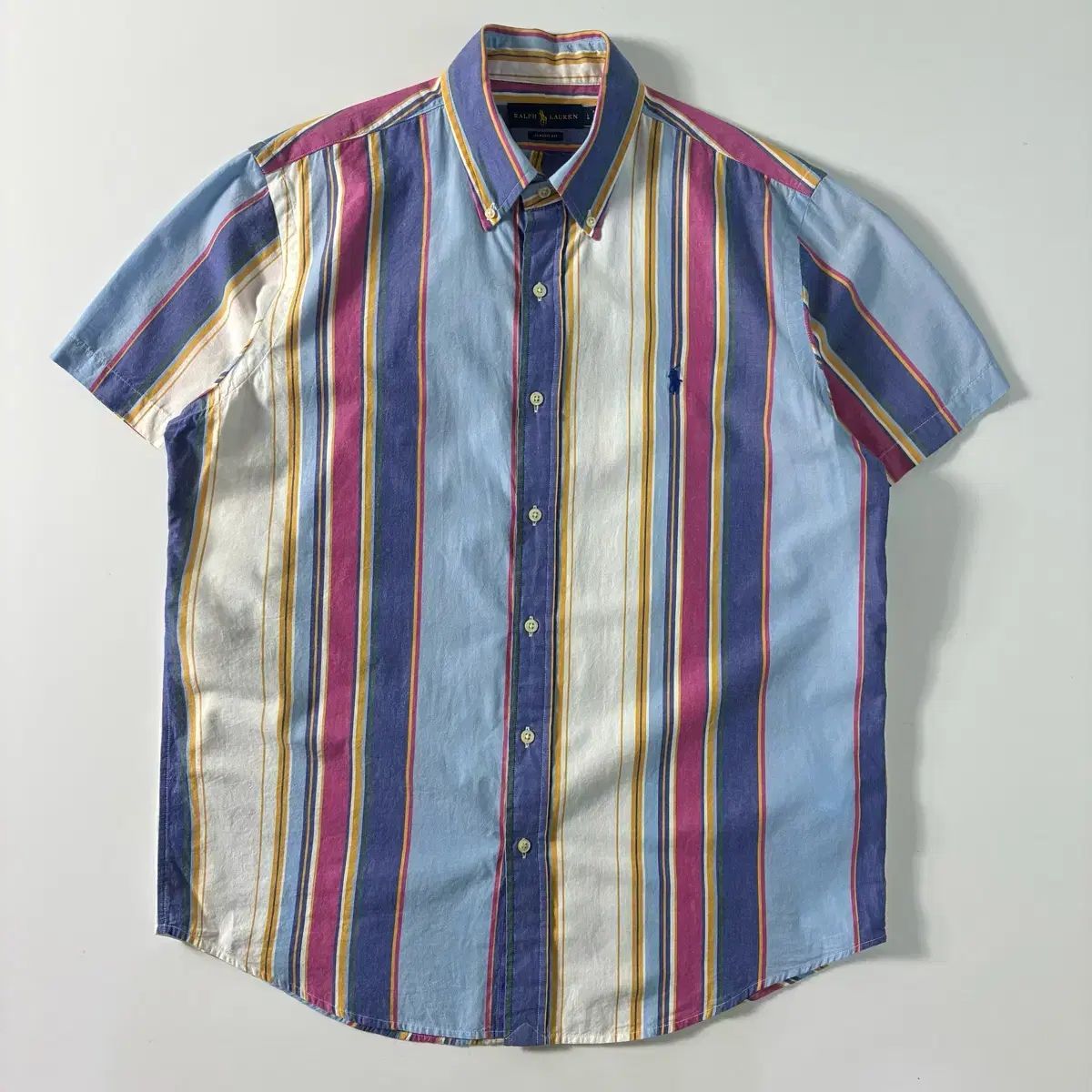 POLO ポロ ラルフローレン 新モデル 刺繍 コットン ストライプ 半袖 シャツ