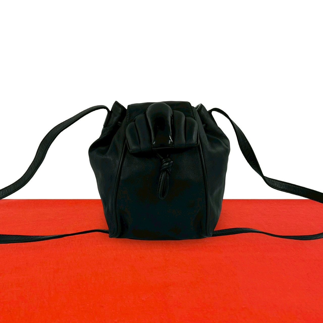 極 美品 希少品 LOEWE ロエベ ヴィンテージ ロゴ レザー 本革 ミニ