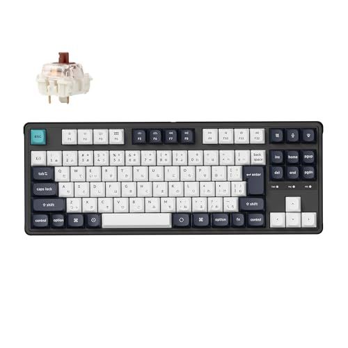 【国内正規品】Keychron C3 Pro カスタムゲーミングキーボード、コンパクトテンキーレスレイアウト/JISレイアウト/赤色LEDバックライト/有線接続メカニカルキーボード/ガスケットマウント/ダブルショットPBTキーキャップ/Mac da7b5ad4