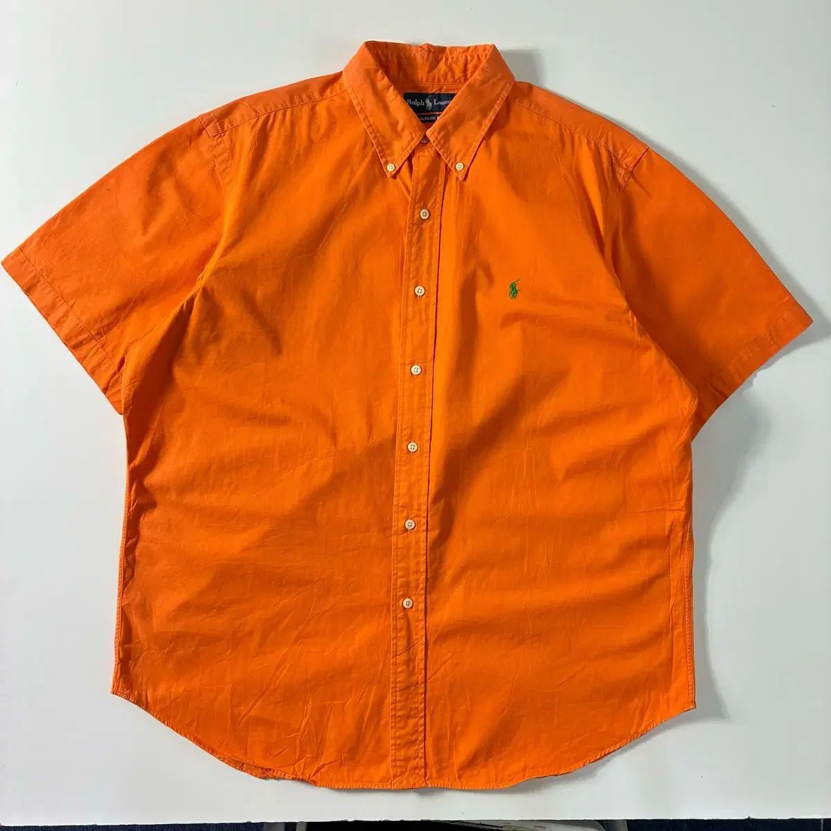 Polo ポロ ラルフローレン 刺繍 コットン オレンジ 半袖 シャツ