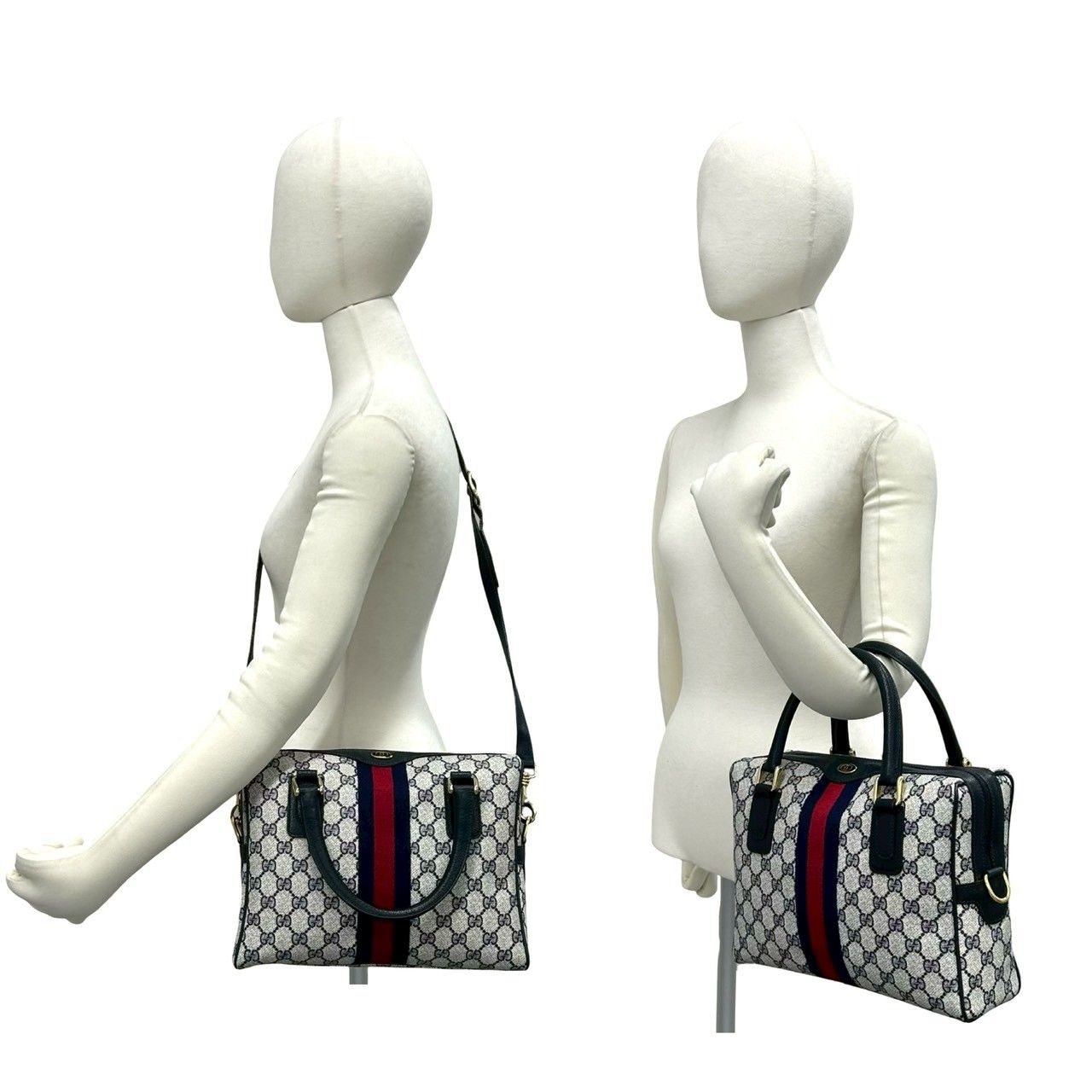 極 美品 GUCCI グッチ オールドグッチ シェリーライン GG ロゴ 柄 金具