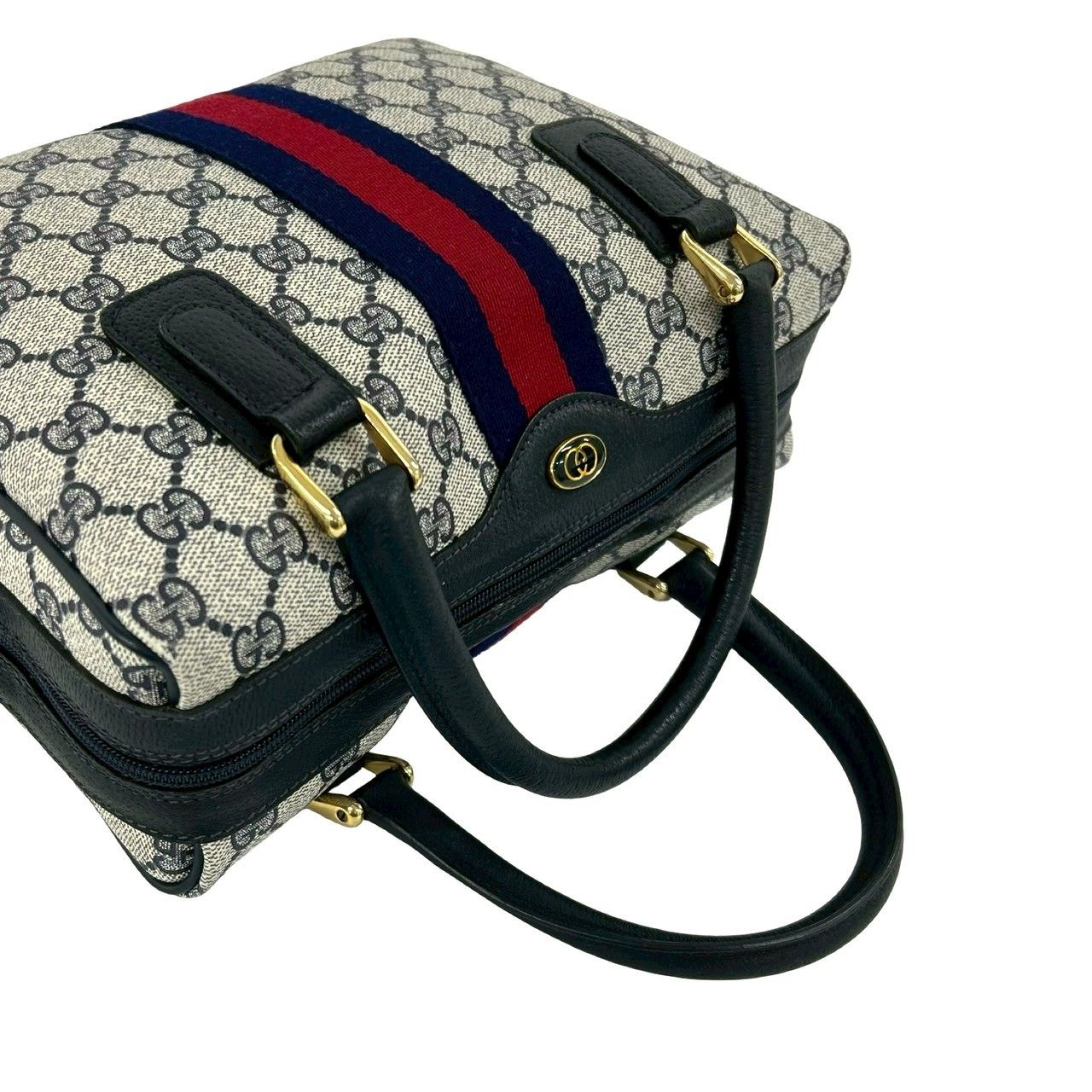 極 美品 GUCCI グッチ オールドグッチ シェリーライン GG ロゴ 柄 金具
