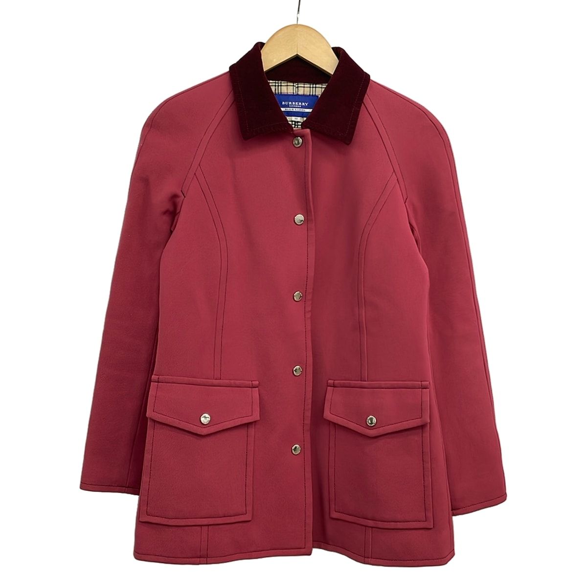 Burberry Blue Label(バーバリーブルーレーベル) コート サイズ38 M レディース美品 - ピンク 長袖/中綿/秋/冬