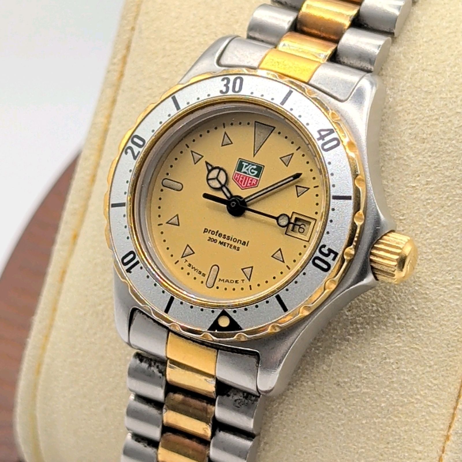 TAG HEUER Professional Watch quartz Ladies Silver Gold dial Y2K