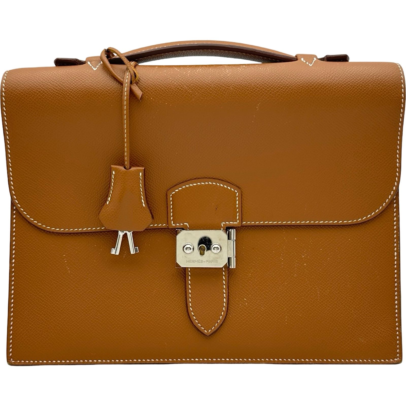 エルメス HERMES サックアデペッシュ27 L刻印 ゴールド シルバー金具 エプソン レディース ハンドバッグ