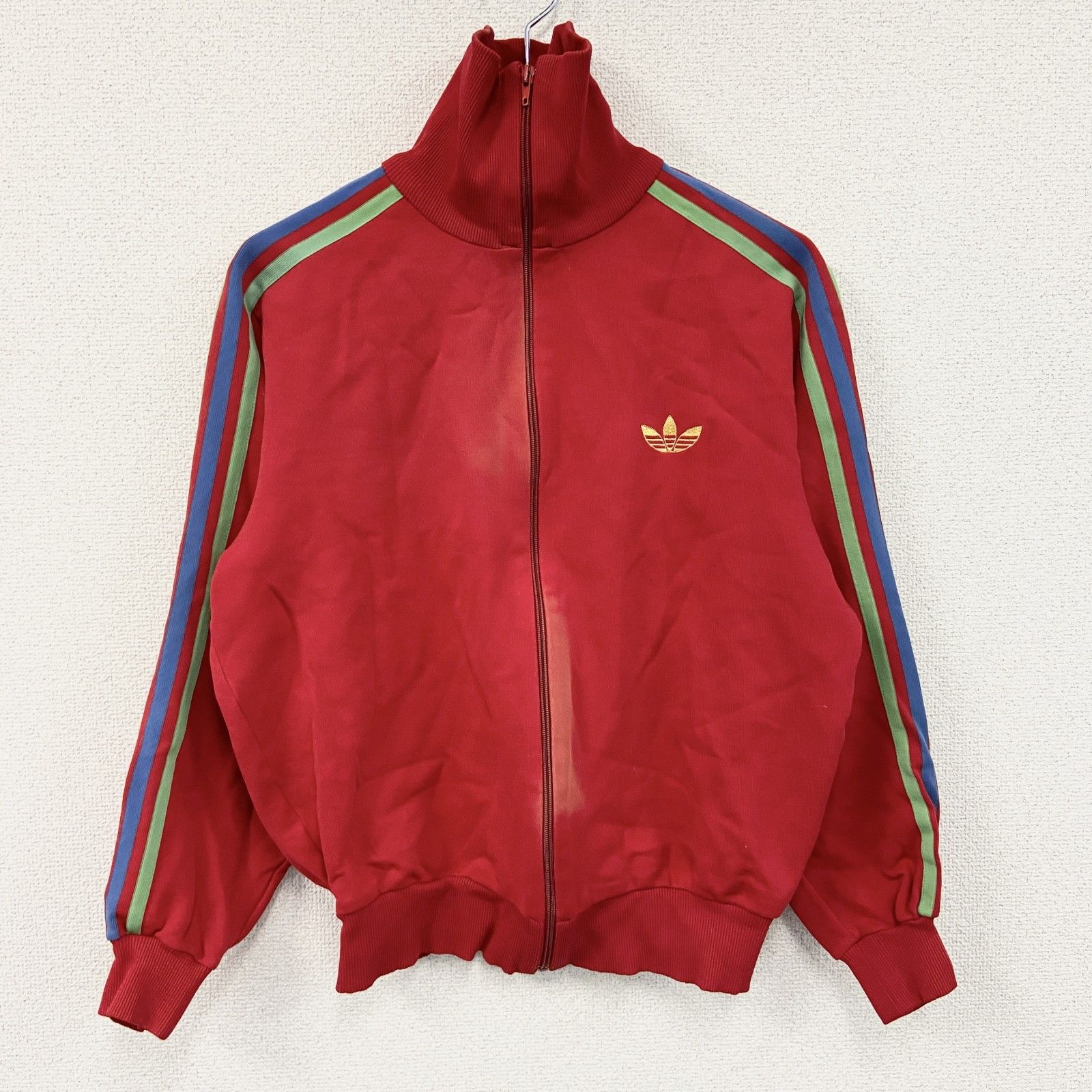 adidas　アディダス　西ドイツ製　トラックジャケット/ジャージ　赤　レッド　3サイズ　古着