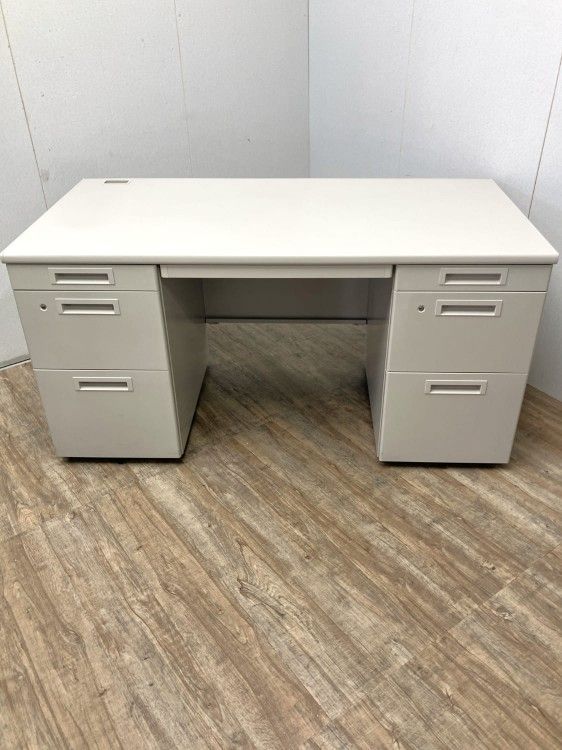 【中古品】コクヨ 1400両袖デスク グレー