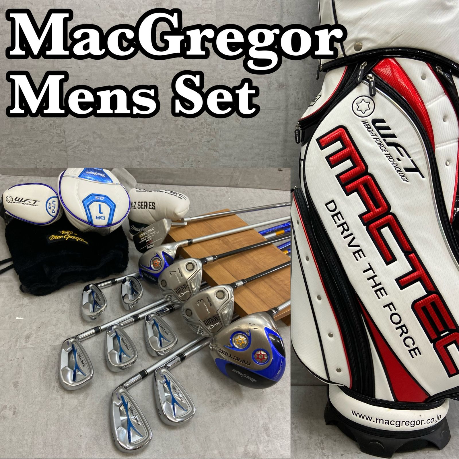 MacGregor マグレガー メンズゴルフ クラブセット 12本 カーボン 右利き用 キャディバッグ付き