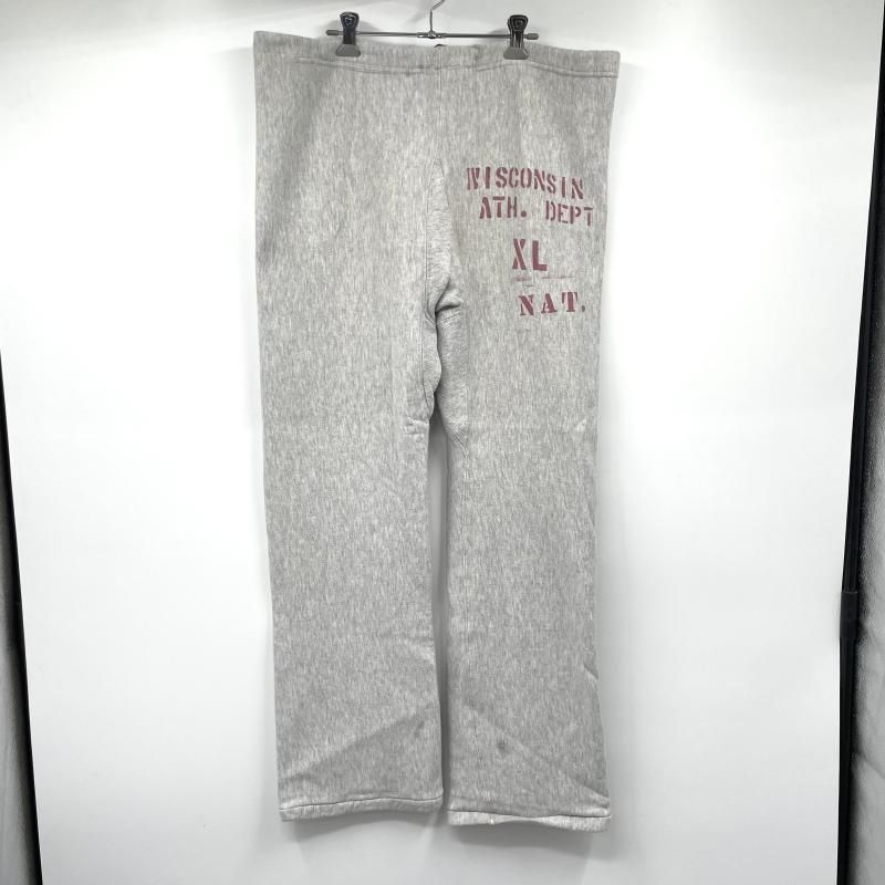 【中古】80s Champions　プリントタグ RWパンツ 'WISCONSIN ATH. DEPT. XL'　サイズXL グレー スウェット チャンピオン[17]
