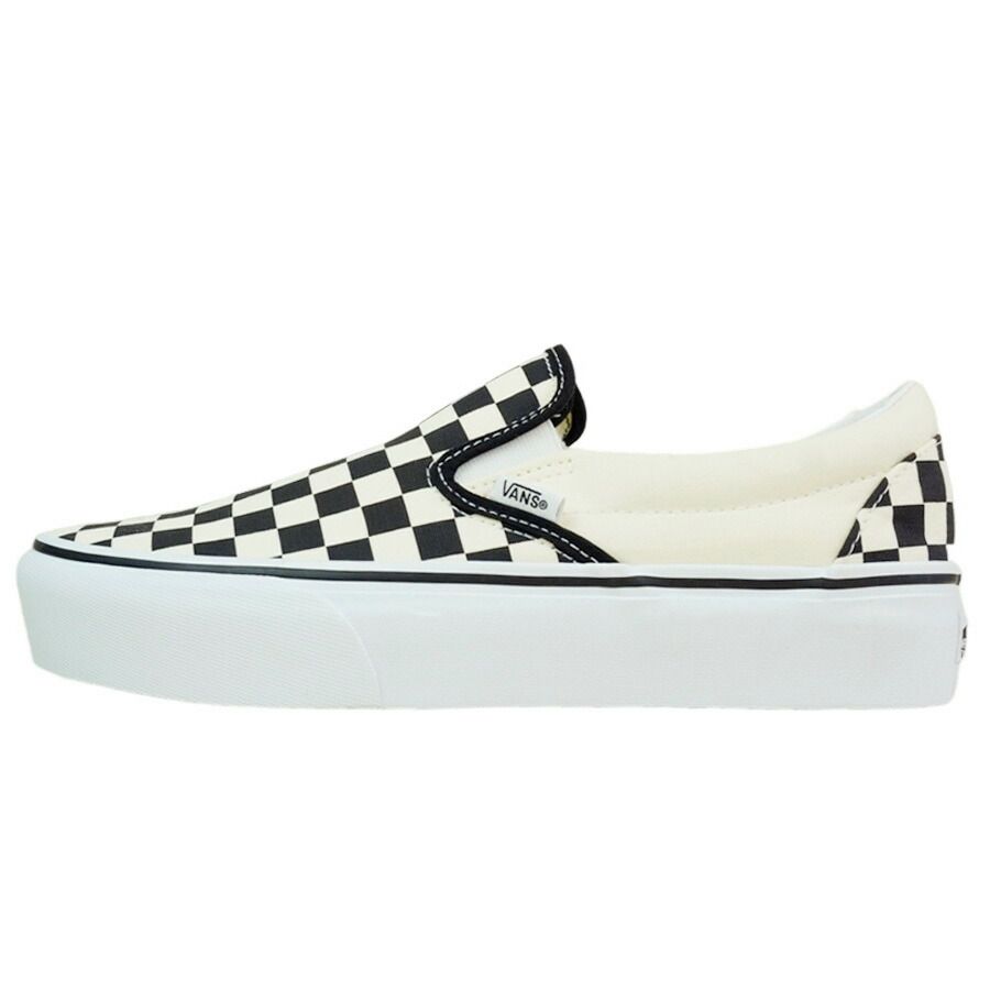 VANS スニーカーVANS ヴァンズ バンズCLASSIC SLIP ON【箱なし】スリッポン スリップオンBLACK & WHITE CHECKERBOARDブラック ホワイト チェッカーボード黒 白 プラットフォーム 厚底 メンズ スニーカー 靴 紐無