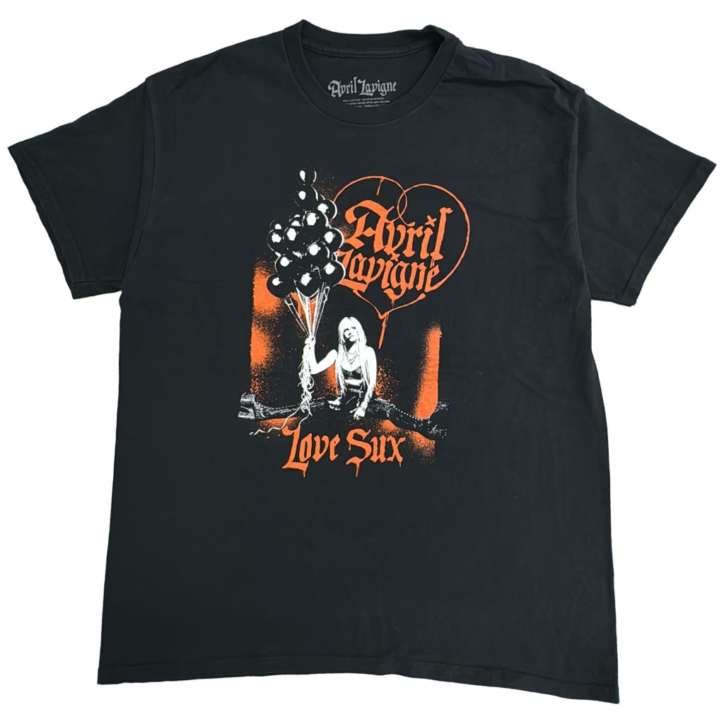 Avril Lavigne アヴリル・ラヴィーン Ｔシャツ ミュージシャン ブラック(メンズ L)中古 古着 Y2754
