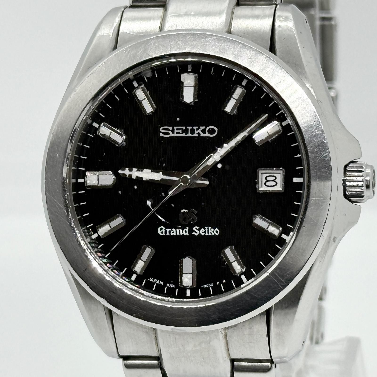 SEIKO セイコー GRAND SEIKO グランドセイコー 8J56-8020 SBGF021 ブラック QZ メンズ 腕時計 訳あり