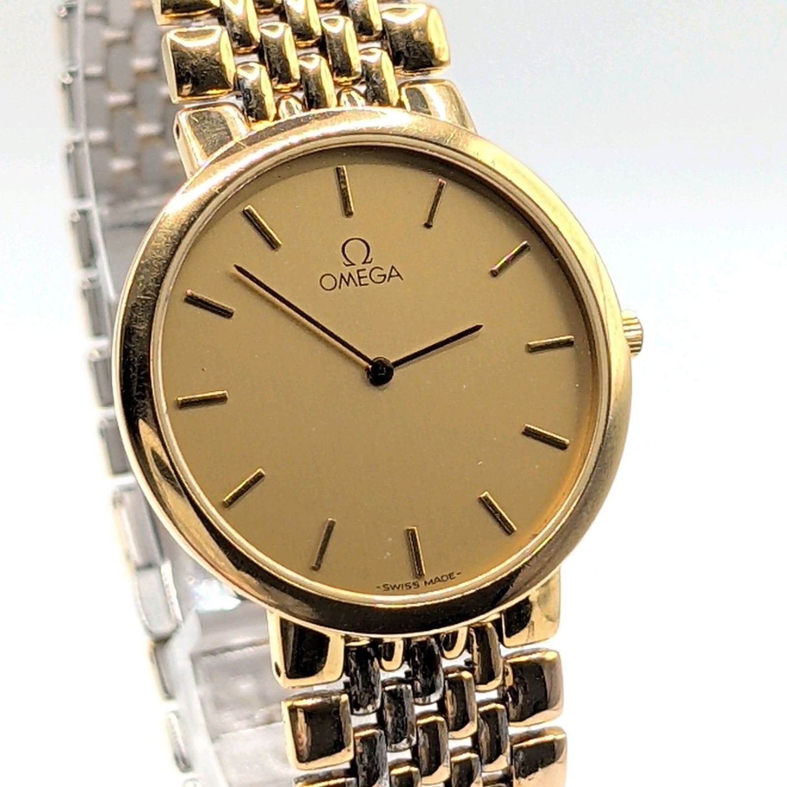 OMEGA De VILLE Watch Quartz Ladies Round Gold Combi Y2K 00S
