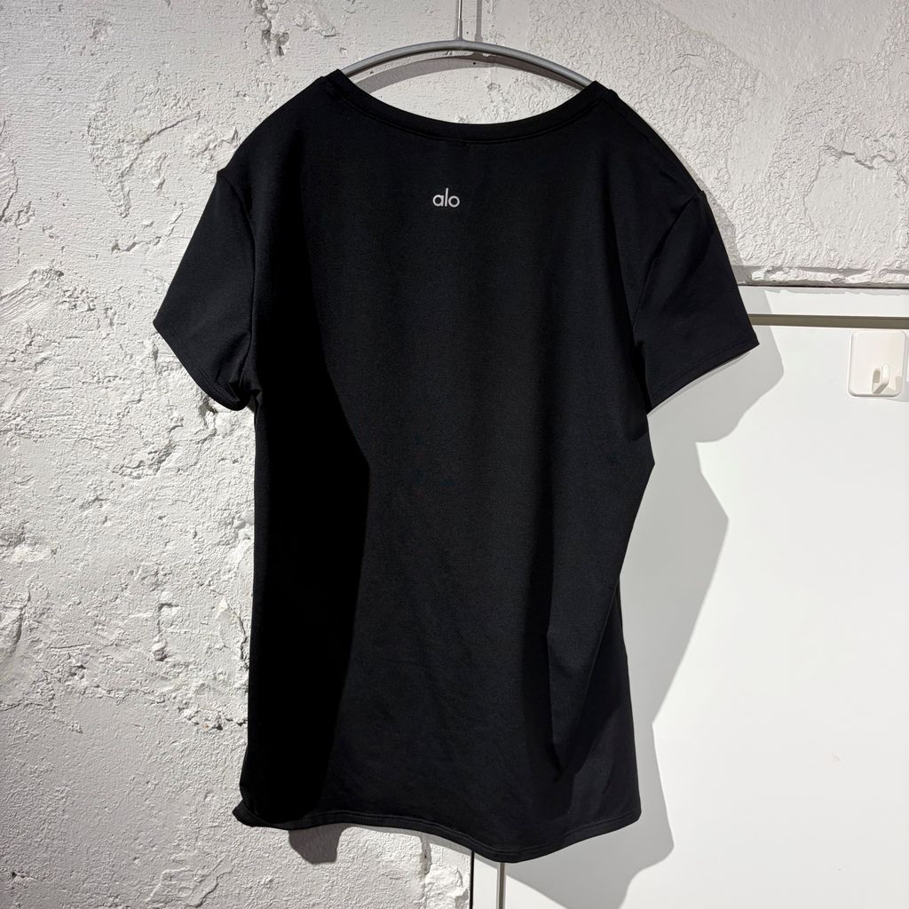 Alo tops Sサイズ ALO Yoga アロ ーヨガ S/S Topsn ストレッチトップス ブラック Size