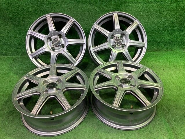 ZART ｱｸｱ ﾉｰﾄ ホイール アルミ ガンメタ 15インチ 5.5J 4穴 4本 100 +42