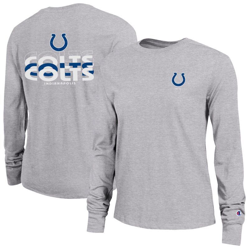 チャンピオン レディース トップス Tシャツ 長袖 Womens Champion Heather Gray Indianapolis Colts Core LongSleeve TShirt Clt Grey グレー