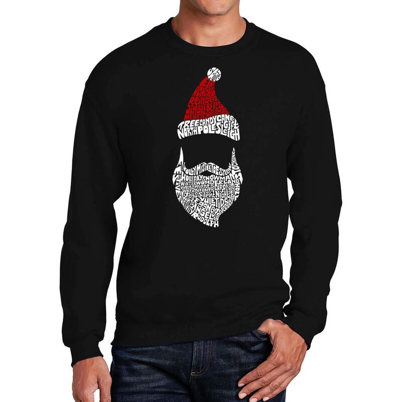 エルエーポップアート メンズ トップス Tシャツ クルーネック スウェット LA Pop Art Santa Claus Mens Word Art Crewneck Sweatshirt Black ブラック