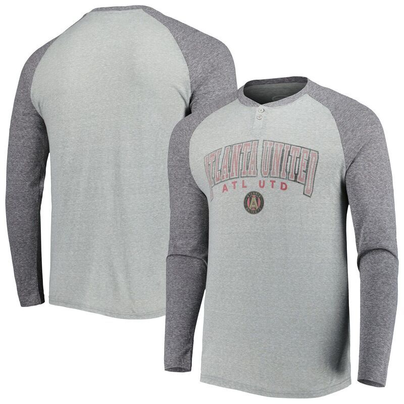 アンブランデッド メンズ トップス Tシャツ Unbranded Mens Conceptsport Heathered GrayHeathered Charcoal Atlanta United FC Ledgeraglan Long Sleeve TShi
