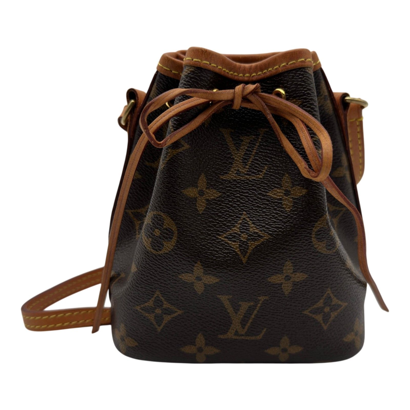 ルイ・ヴィトン LOUIS VUITTON ナノ・ノエ M41346 ブラウン モノグラム/レザー レディース ショルダーバッグ