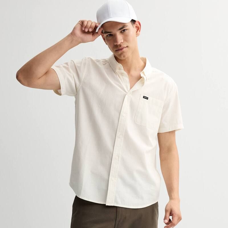 ルーカ メンズ トップス Tシャツ ボタンダウン Mens RVCA Short Sleeve Button Down Shirt Yellow イエロー