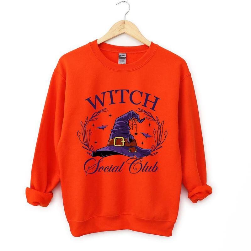 Simply Sage Market レディース トップス Tシャツ スウェット Simply Sage Market Witch Social Club Purple Hat Sweatshirt Orange オレンジ