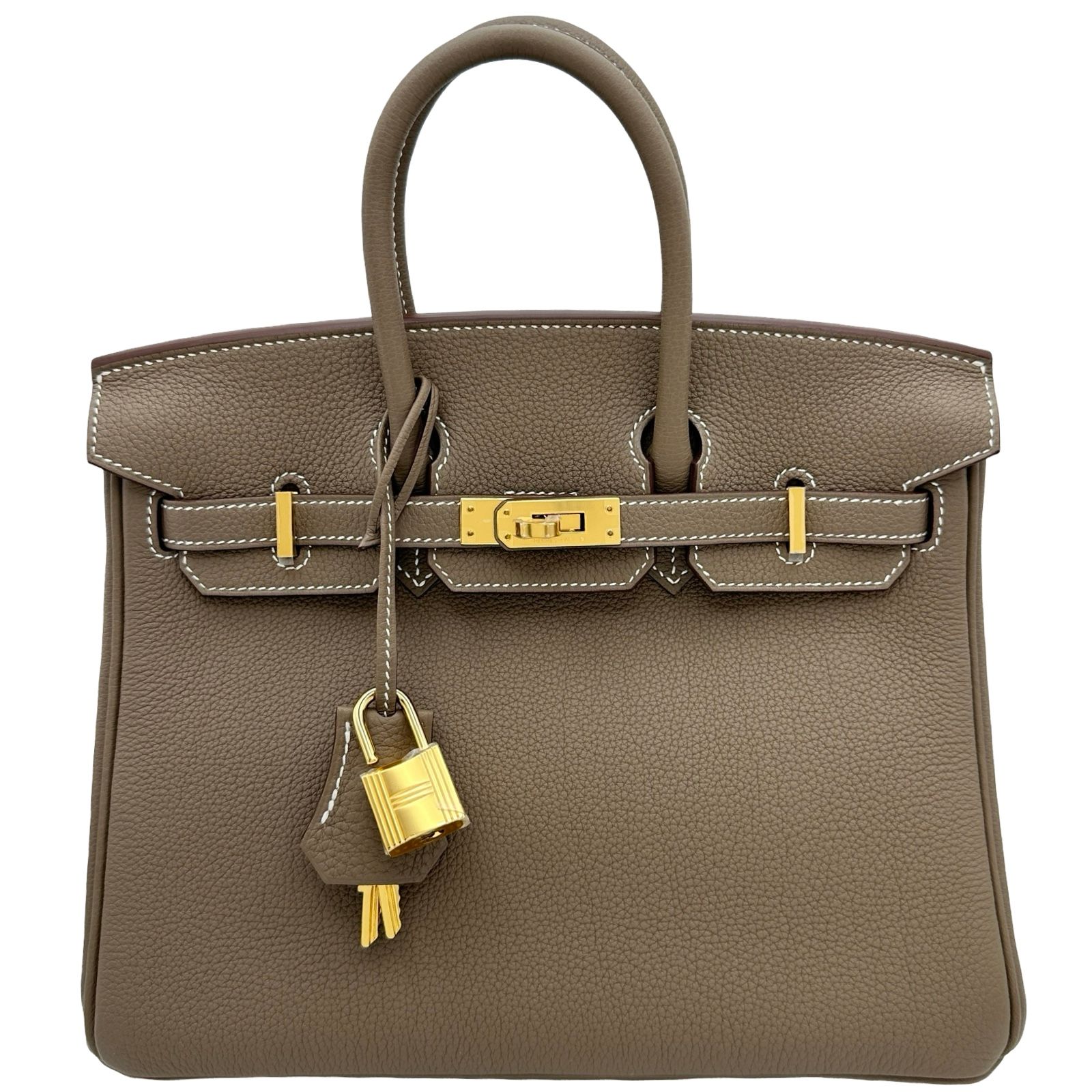 エルメス HERMES バーキン25 G刻印 エトゥープ ゴールド金具 トゴ レディース ハンドバッグ