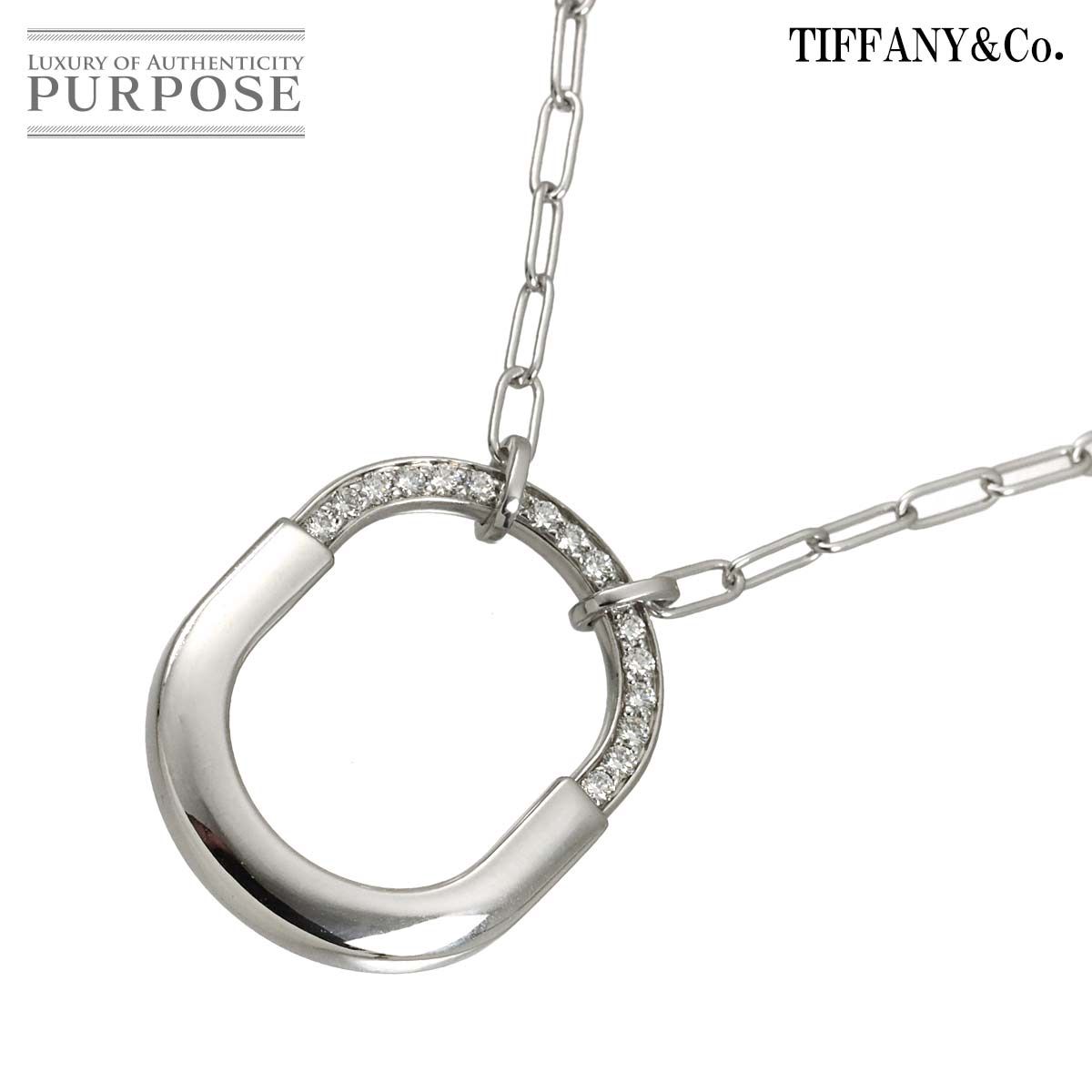 ティファニー TIFFANY&Co. ロック ミディアム ダイヤ 0.33ct ネックレス 45.7cm K18 WG 750 Lock Necklace 90324410
