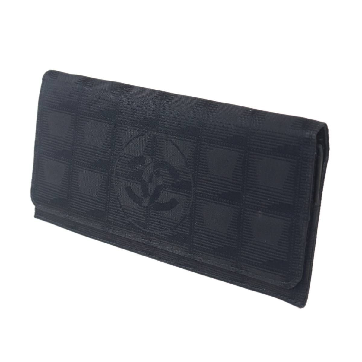 CHANEL/シャネル 二つ折り長財布 ニュートラベルライン ブラック シリアルナンバー6834416 IS Bランク