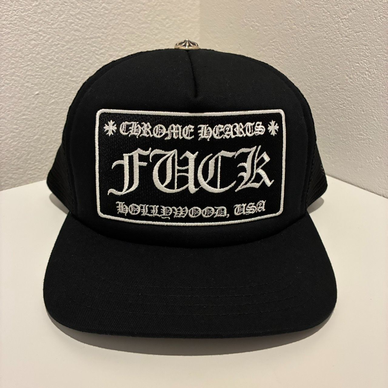 CHROME HEARTS Hollywood USA クロムハーツ FUCK ハリウッド 黒 ブラック キャップ メッシュキャップ 帽子 メンズ レディース 新品未使用 2547